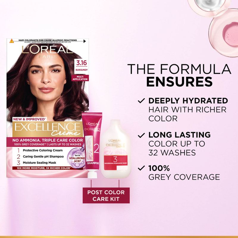 L'Oréal Paris Excellence Creme Hair Colour Burgundy 3.16 - Image 5