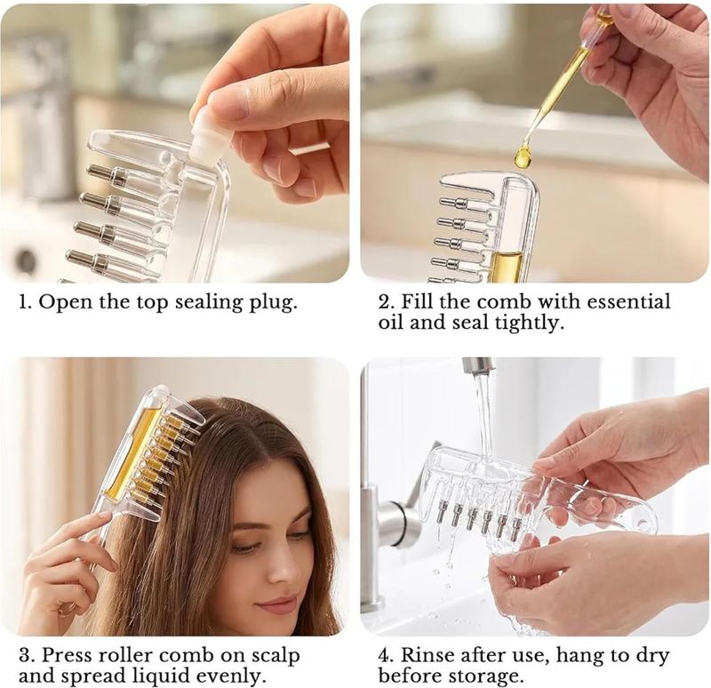 PRIVA STORE Refillable Hair Oil Comb Applicator - Image 5