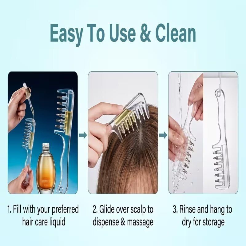 PRIVA STORE Refillable Hair Oil Comb Applicator - Image 6
