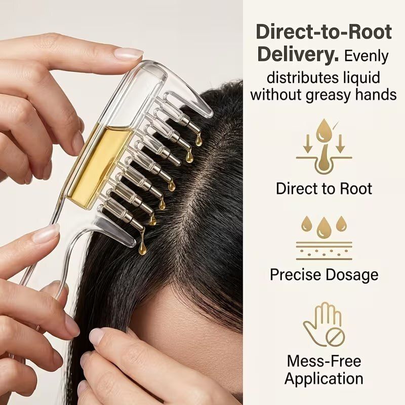 PRIVA STORE Refillable Hair Oil Comb Applicator - Image 4