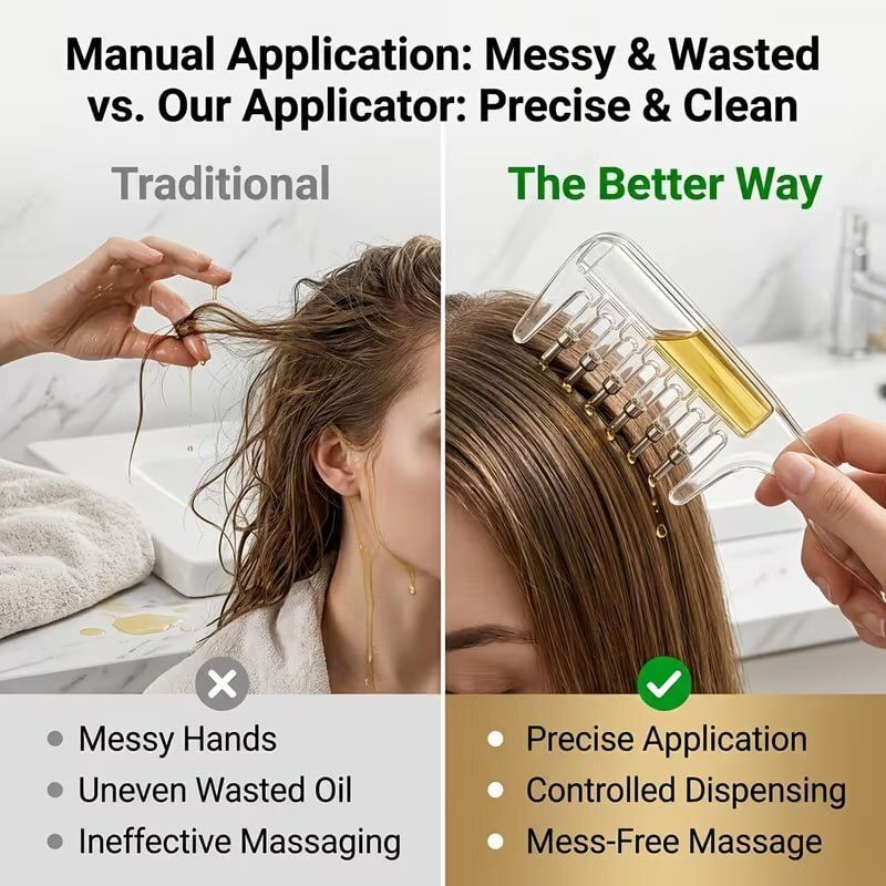 PRIVA STORE Refillable Hair Oil Comb Applicator - Image 3