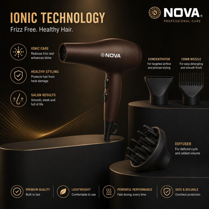 Nova NHP 8232 2000W Hair Dryer, Brown - Image 5
