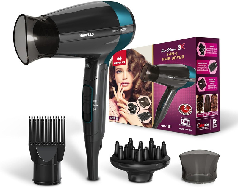 HAVELLS HD4161 Hair Dryer 1200 W, Black, Blue