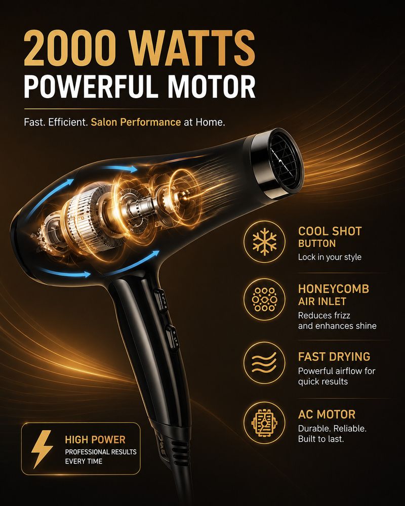 Nova NHP 8232 2000W Hair Dryer, Brown - Image 4