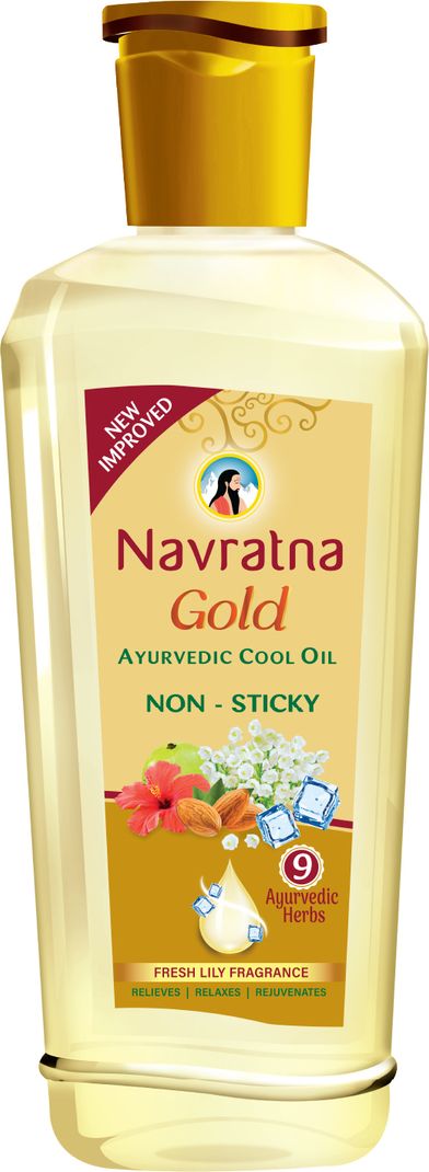 Navratna Gold Ayurvedic Cool Oil 200ml - Image 3