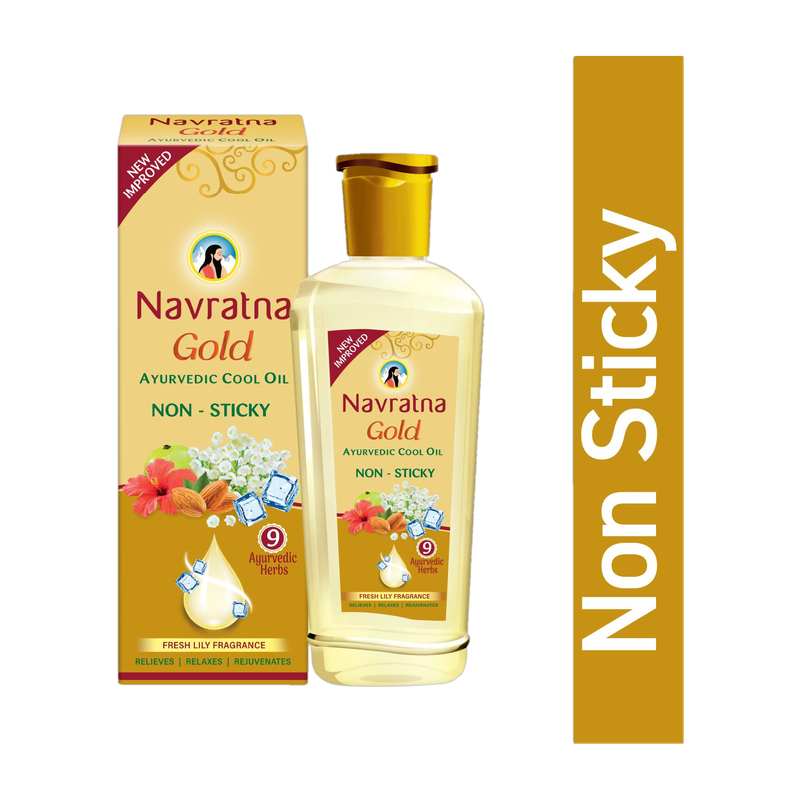 Navratna Gold Ayurvedic Cool Oil 200ml - Image 2