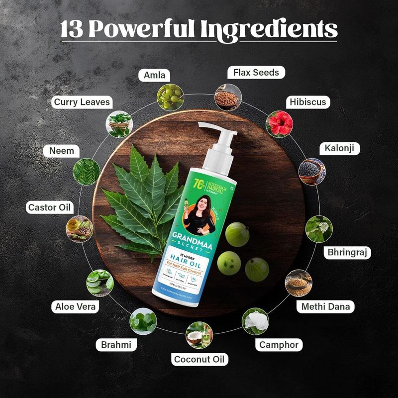 NIDHI'S GRANDMAA SECRET 13 Herbs Hair Oil 200ml - Image 6