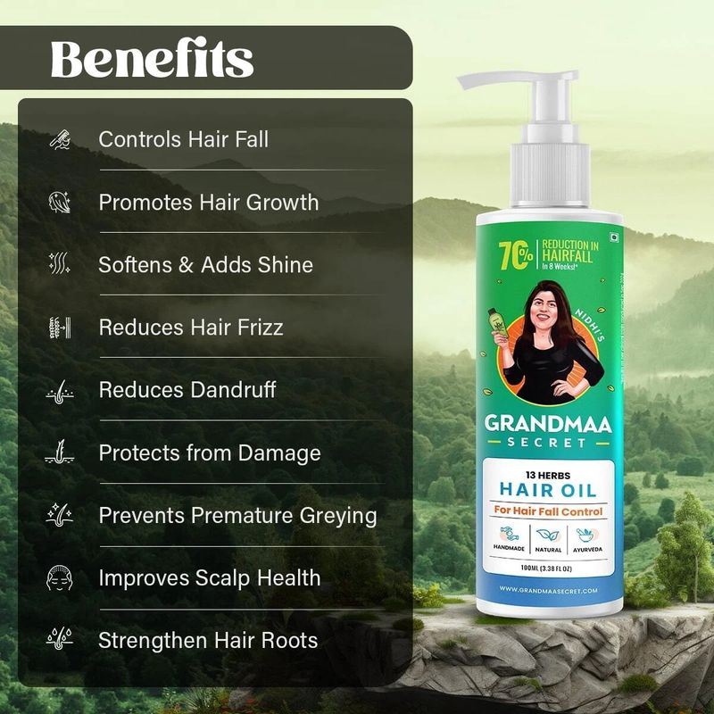 NIDHI'S GRANDMAA SECRET 13 Herbs Hair Oil 200ml - Image 4