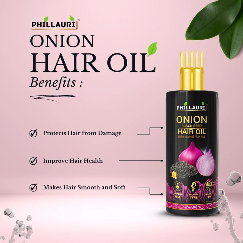 Phillauri Black Seed Onion Hair Oil for Hair Regrowth - Image 4