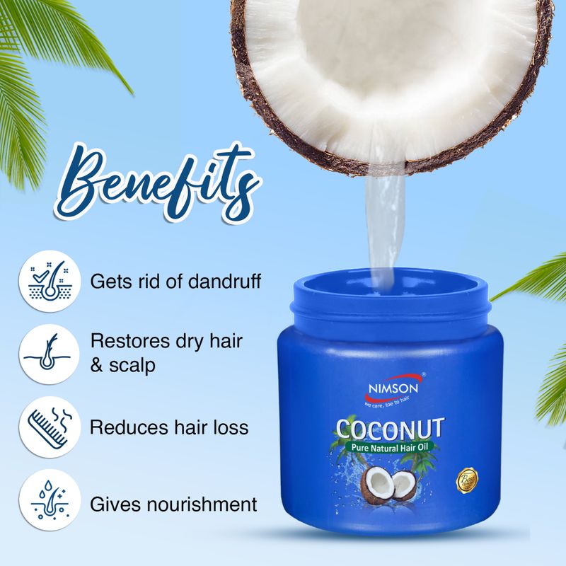 Nimson Coconut Pure Natural Hair Oil For Nourishing and Caring Benefits for Body & Hair à¤à¥à¤¶ तà¥à¤² (500 ml) - Image 5
