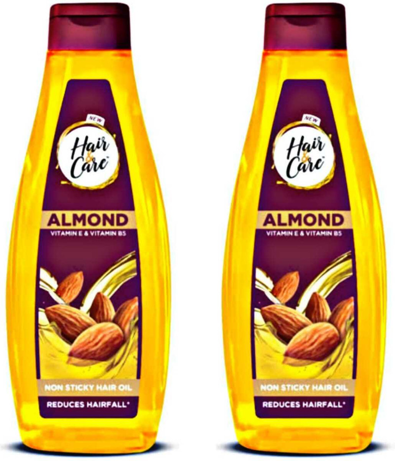 HAIR & CARE Almond Vitamin E & B5 Non Sticky Hair Oil 500ml 2pc Hair Oil (1000 ml)