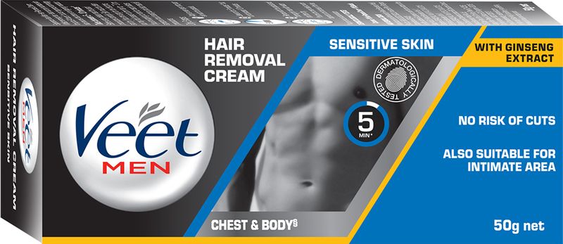 Veet Men Hair Removal Cream Sensitive Skin 50g - Image 3
