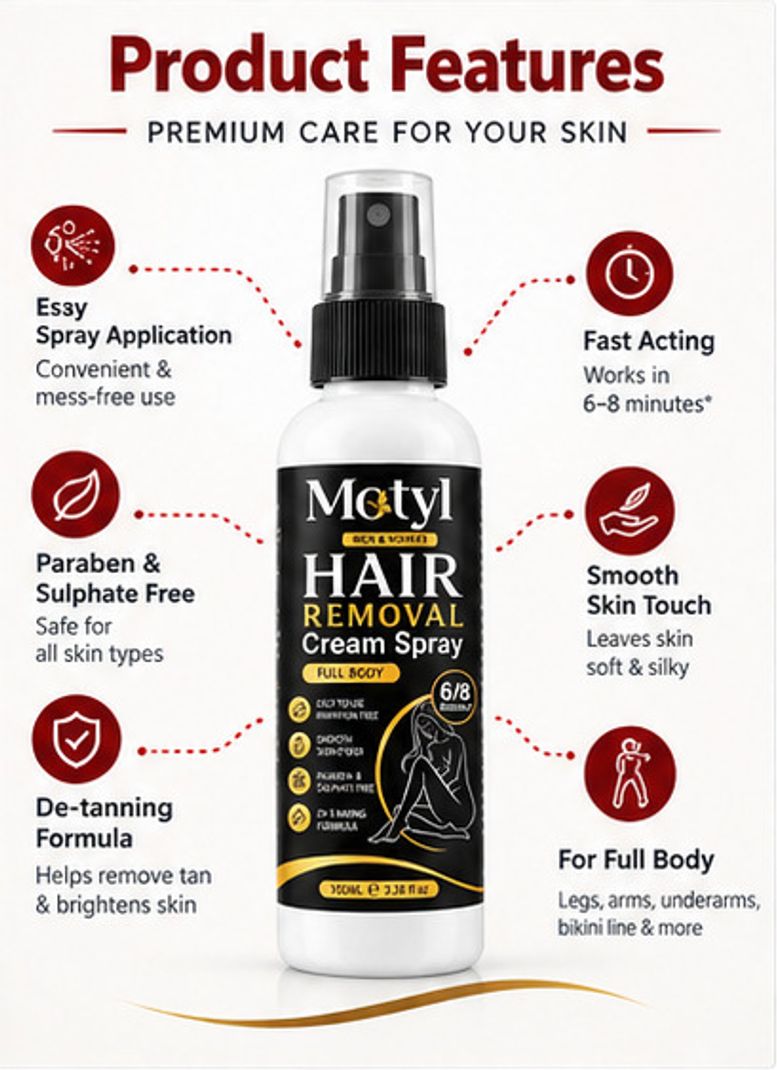 MOTYL Instant Smooth Hair Removal Spray 100ml - Image 4