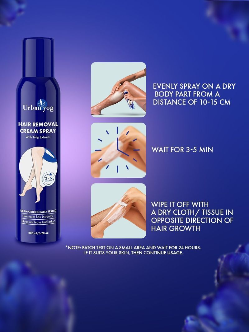 URBANYOG Hair Removal Cream Spray for Women (200 ml) - Image 5