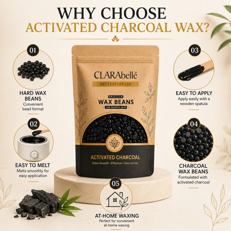 Clarabelle Activated Charcoal Hard Wax Beans - Image 5