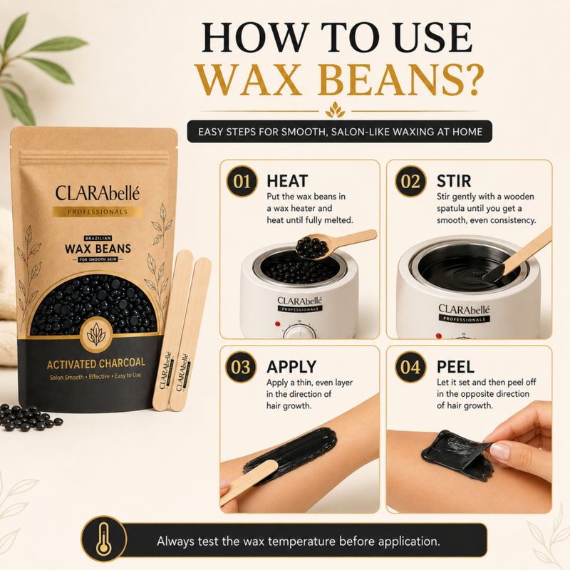 Clarabelle Activated Charcoal Hard Wax Beans - Image 4