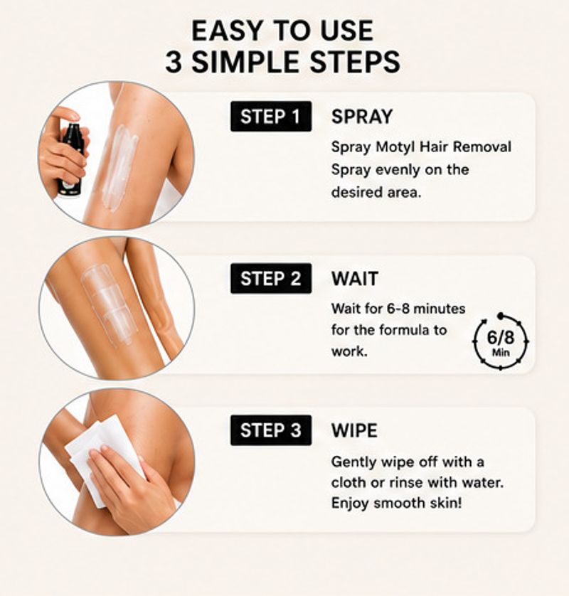 MOTYL Instant Smooth Hair Removal Spray 100ml - Image 5