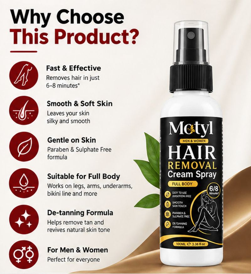 MOTYL Instant Smooth Hair Removal Spray 100ml - Image 3
