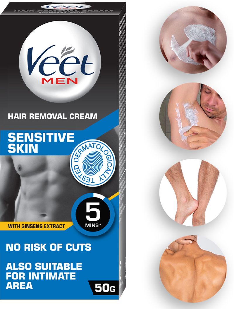 Veet Men Hair Removal Cream Sensitive Skin 50g - Image 2