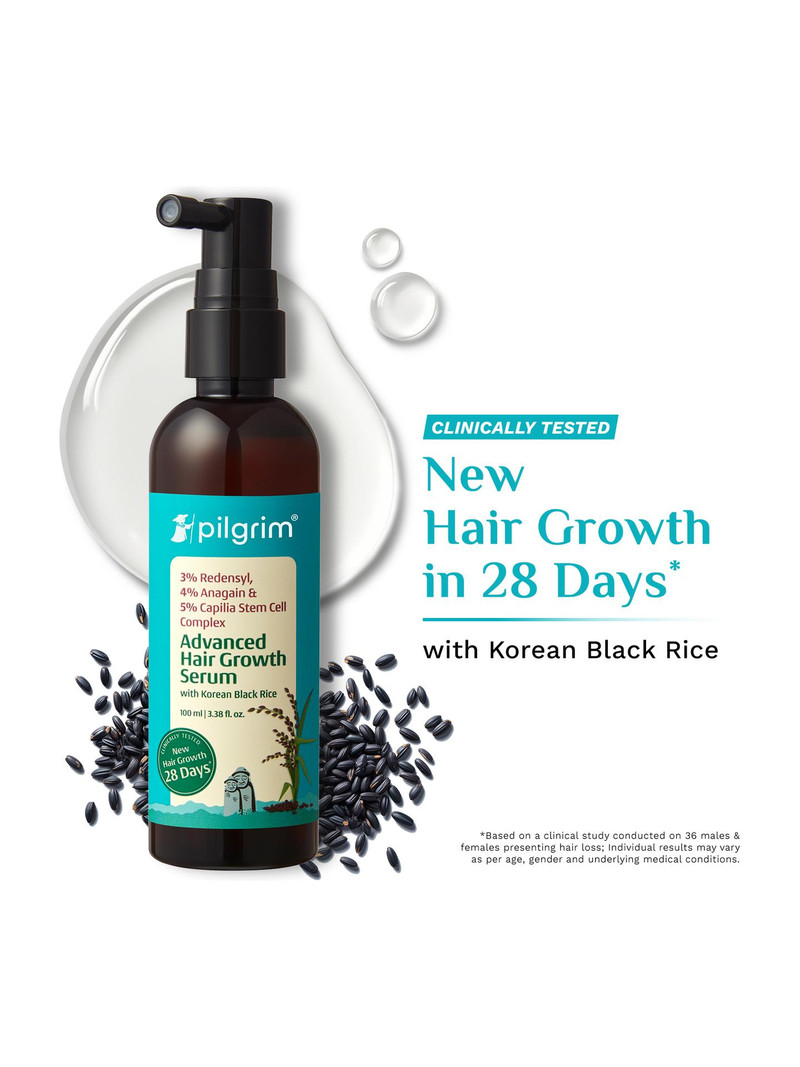 Pilgrim Advance Hair Growth Serum For Women & Men With Korean Black Rice And Rosemary