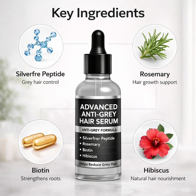 ONE CHARME Anti Grey Hair Serum with Rosemary, Biotin - Image 3