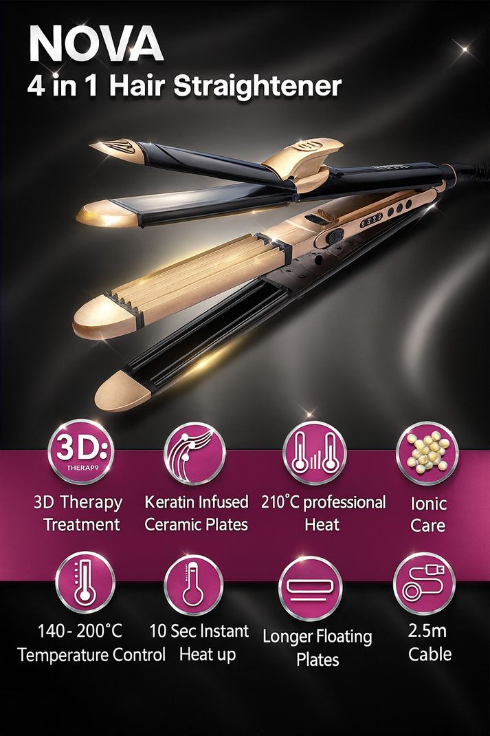 Nova Keratin 4in1 Hair Styler NHS 805 - Image 3
