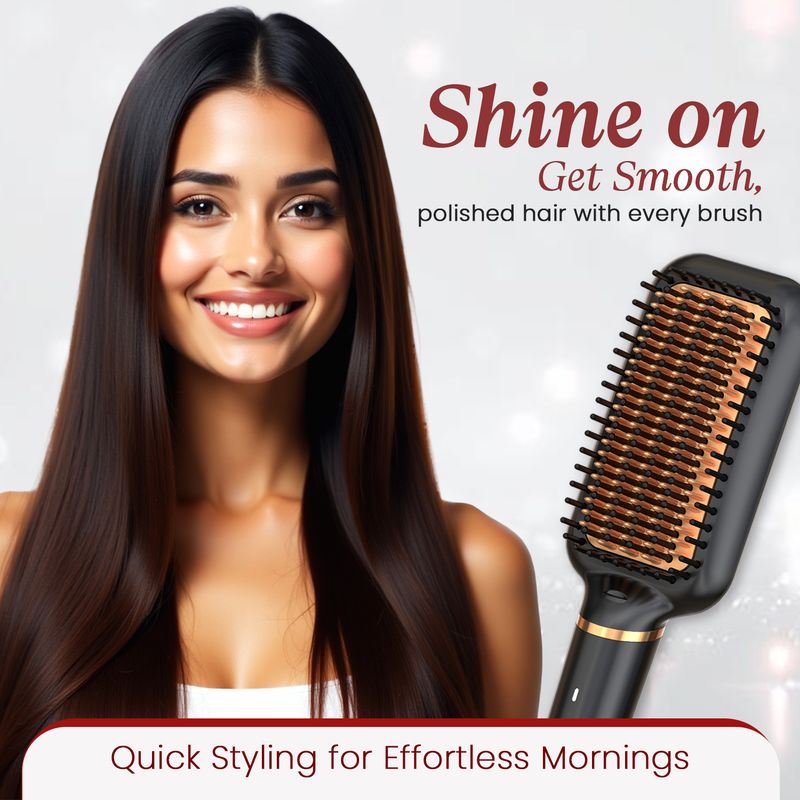 MakeMeeBold Frizz-Free Hair Straightening Brush 73mm - Image 4