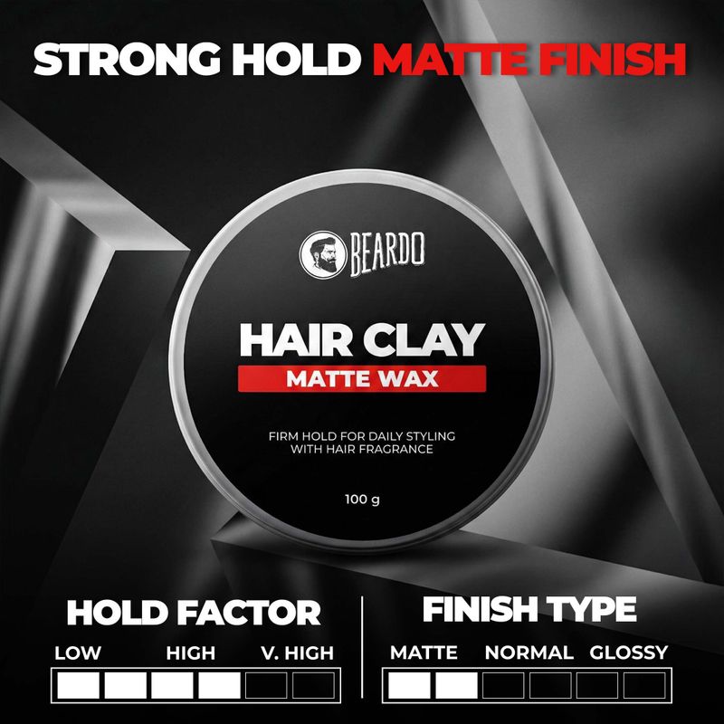 BEARDO Hair Clay Wax for Men, 100 gm - Image 4