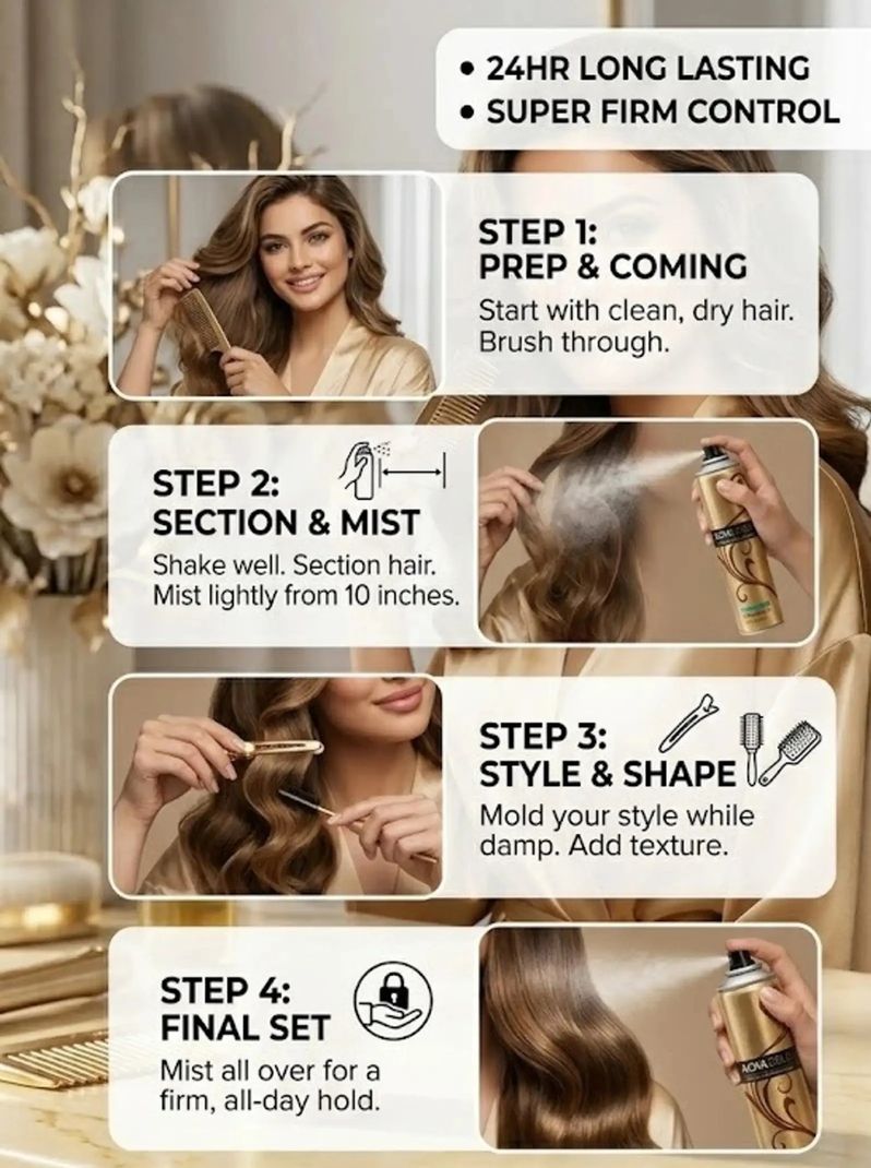 NOVA GOLD Hair Setting Mist Firm Hold - Image 4