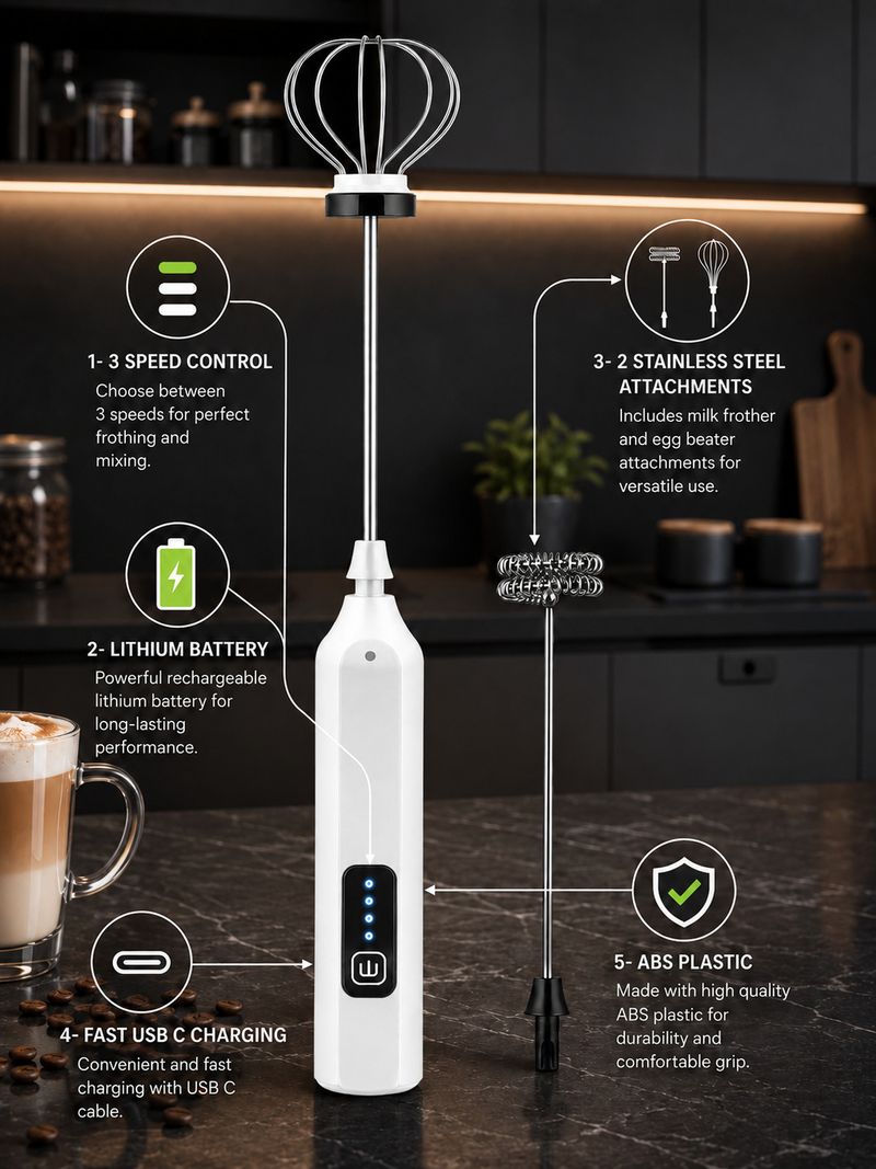 GetSetNova 60W White Electric Whisk - Image 4
