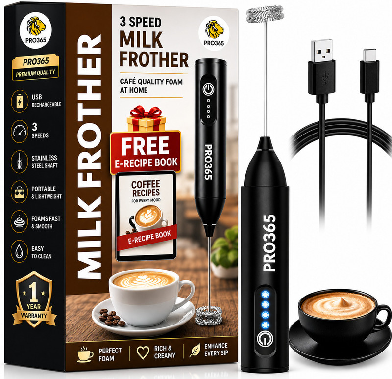 price history - PRO365 50 W Black Electric Whisk (USB Electric Frother with 3 Mix...more