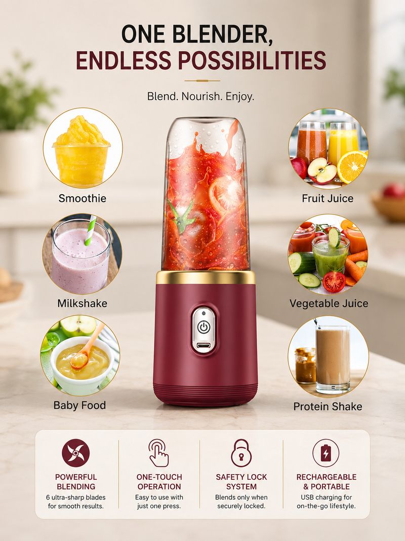 TMDGROW FreshBlend Pro 400ML Hand Juicer - Image 3