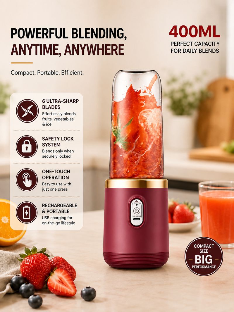 TMDGROW FreshBlend Pro 400ML Hand Juicer - Image 5