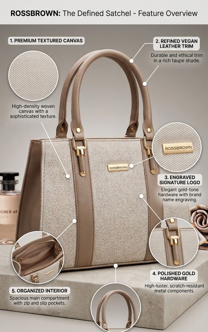 Ross Brown Women Beige Hand-held Bag - Image 5