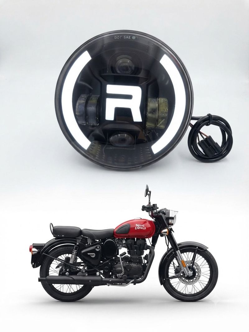 victrix Halogen Headlight for Royal Enfield Classic 350, Classic 500, Bullet Electra - Image 4