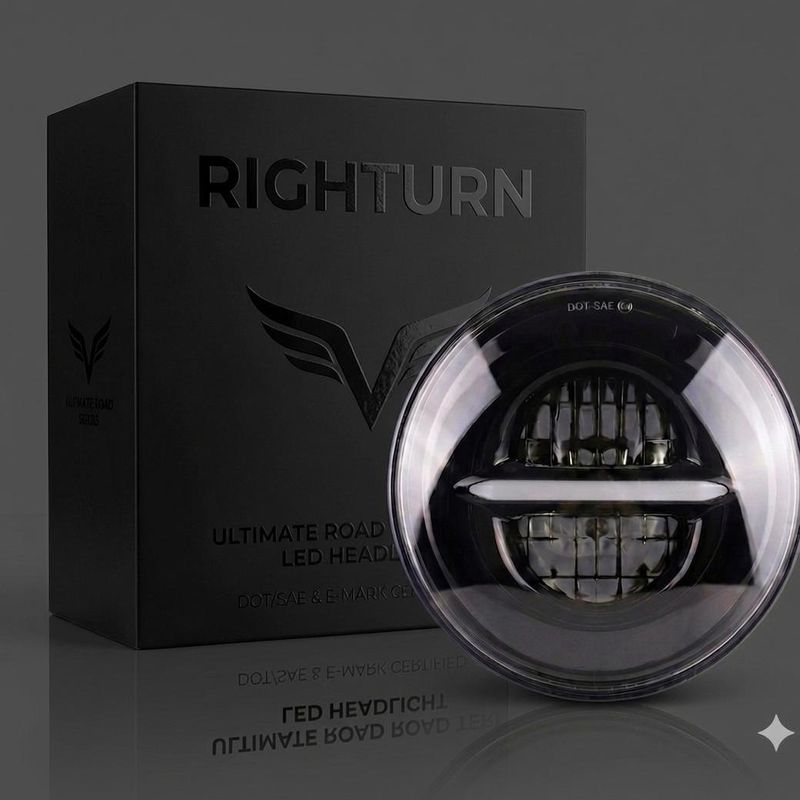 RIGHTURN LED Headlight for Royal Enfield Bullet 350 - Image 2