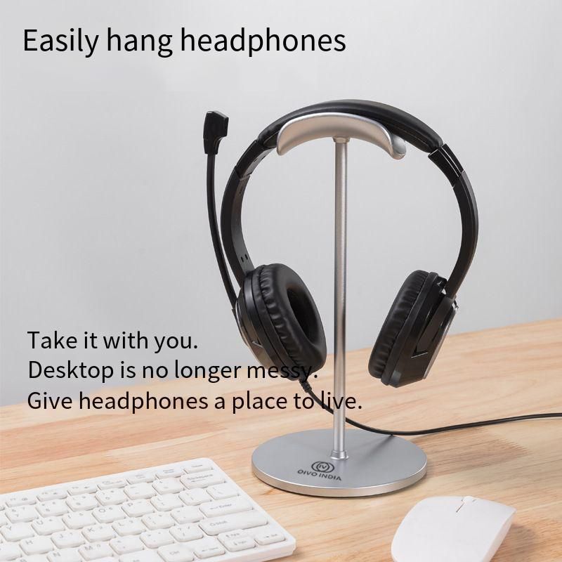 OIVO INDIA Silver Headset Holder with Aluminum Bar - Image 5