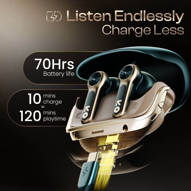 Goboult Raven Wireless Headset, 70Hrs Battery, Quad Mic ENC - Image 4