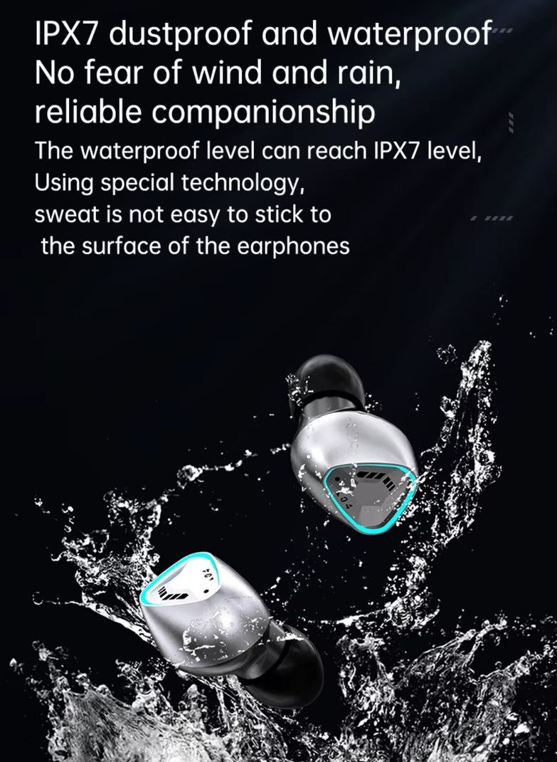 VEHOP M45 Display Bluetooth Earbuds TWS with Built-in Power Bank, 60hrs of PlayTime Bluetooth Headset (Black, True Wireless) - Image 4
