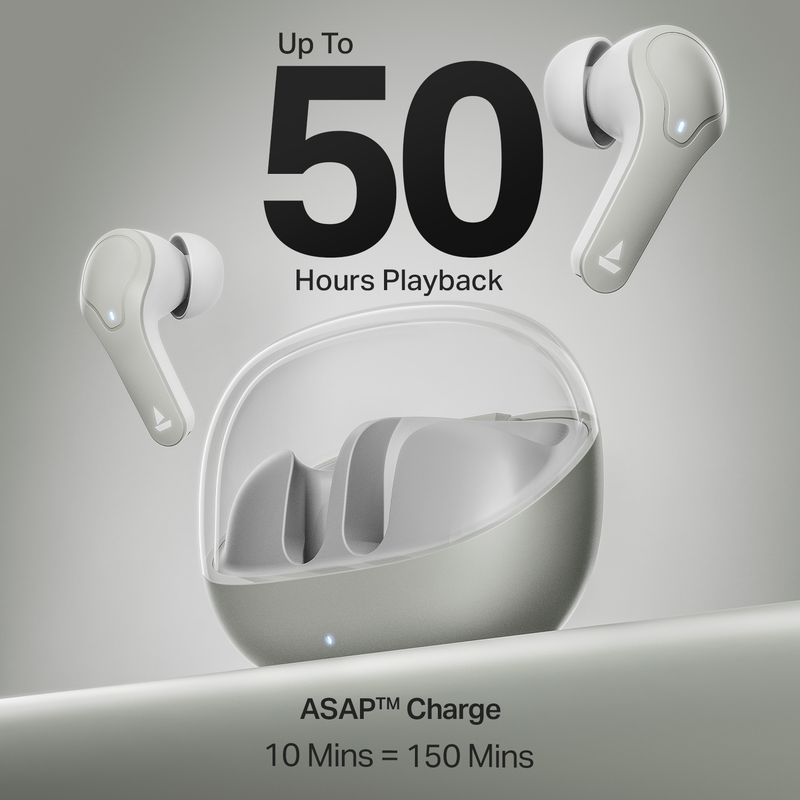 boAt Airdopes Plus 311 TWS Earbuds, 50H Battery, Ash Grey - Image 4