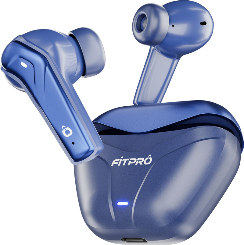 Fitpro X-FLIPPODS True Wireless Earbuds with Deep Bass & Built-in Mic Bluetooth Headset Blue, True Wireless