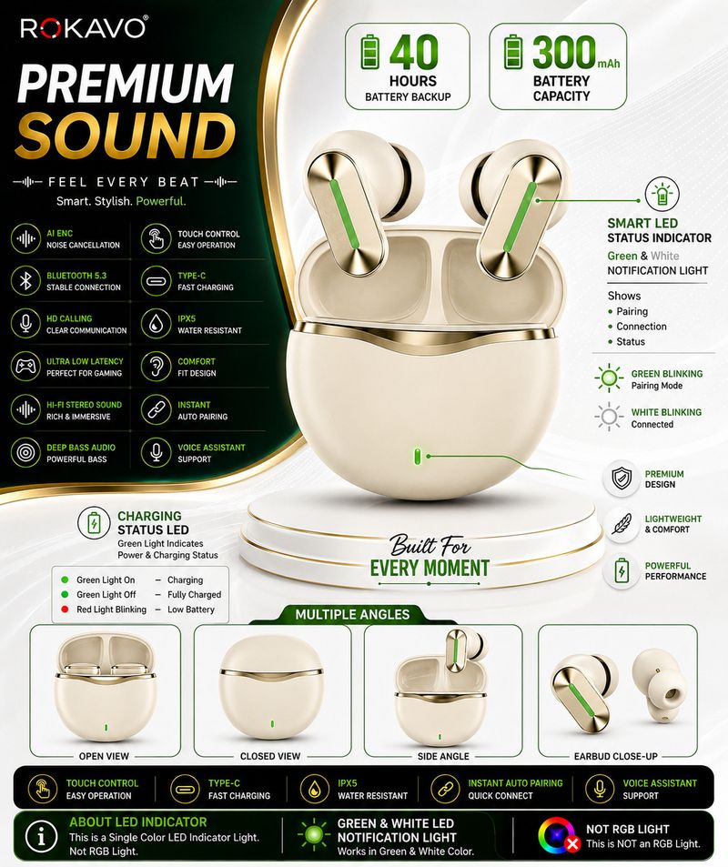 ROKAVO Korean Ear-clip Wireless Earbuds - Image 4