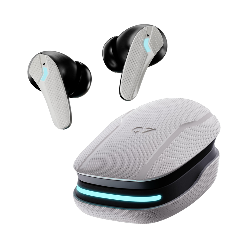 GOBOULT Astra Neo 70Hrs Playtime, 4 Mic ENC, BT 5.4, Comfort Grip Case Bluetooth Headset White, True Wireless