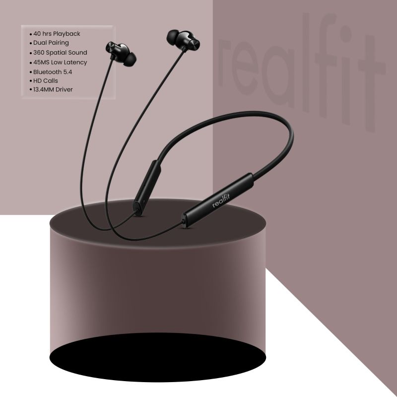 REALFIT Buds Wireless 3 Blue Neckband - Image 3