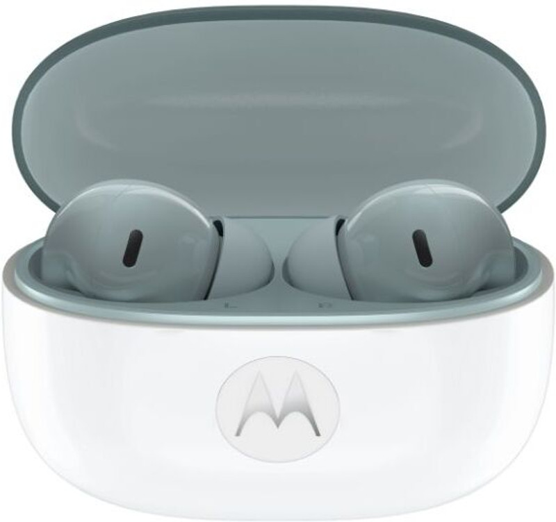 MOTOROLA Buds2 with 6mic 55dB ANC,11+6 mm Dual Drivers,53 Hours Battery,Hi-Res Audio,IP54 Bluetooth Headset (PANTONE Grey Mist, True Wireless)