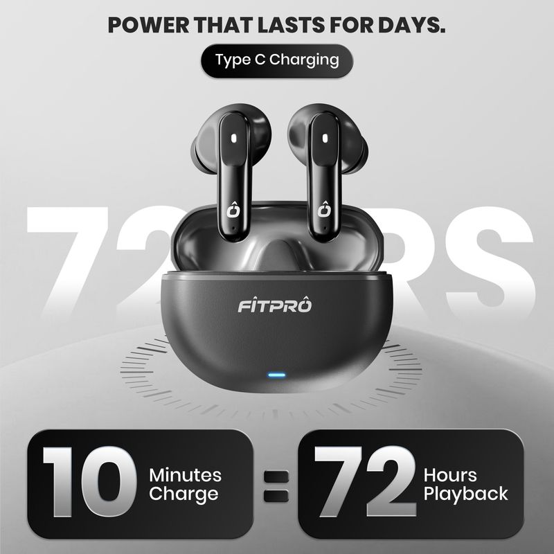 Fitpro 151 NEO TWS 5.1 Wireless Earbuds (Black) - Image 3