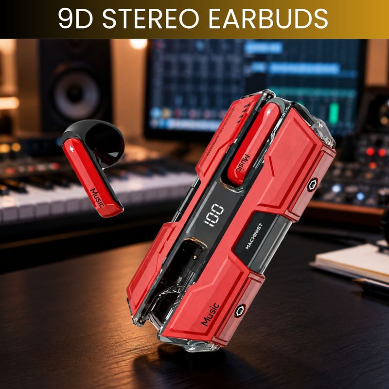 YAROH CC218 Gaming Earbuds Bluetooth 5.3, Red - Image 2
