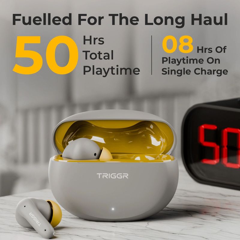 TRIGGR Ultrabuds N3 True Wireless Earbuds (Canary Smoke) - Image 5