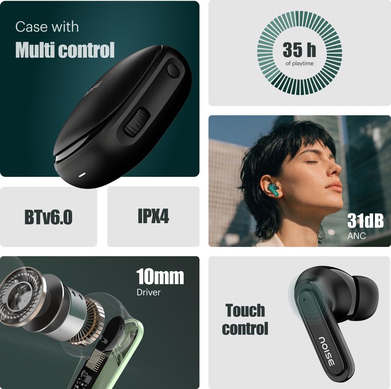 Noise Buds VS402 Gen2 TWS Earbuds, Stealth Black - Image 3