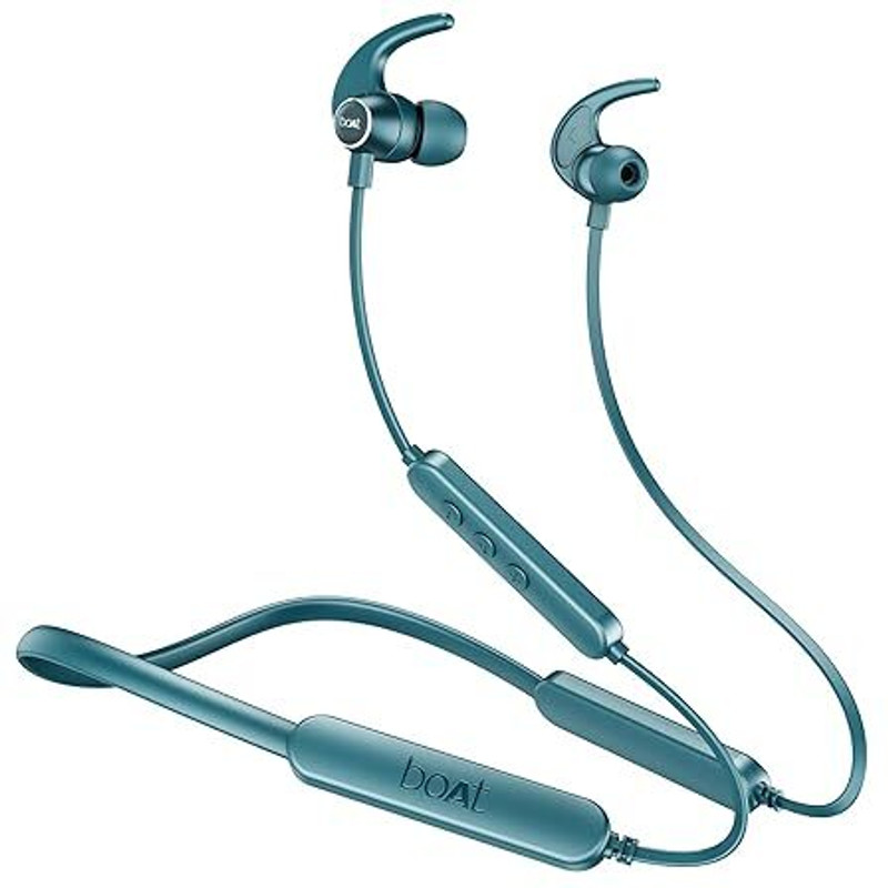 boAt Rockerz 255 Pro+, 60H Battery, ASAP Charge, Stream Ad Free Music via App Support Bluetooth Headset Teal Green, In the Ear